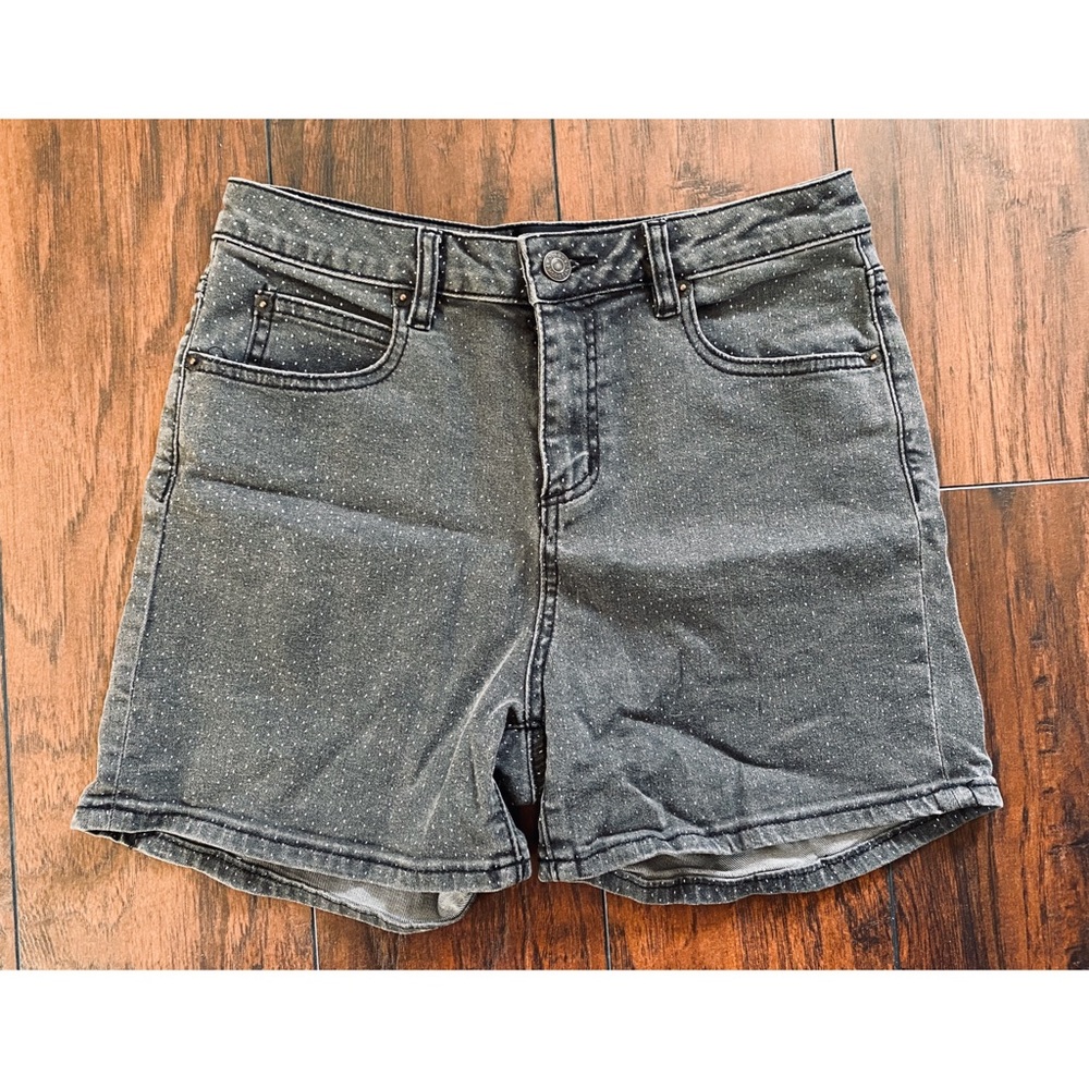 Polka dot OBEY jean shorts